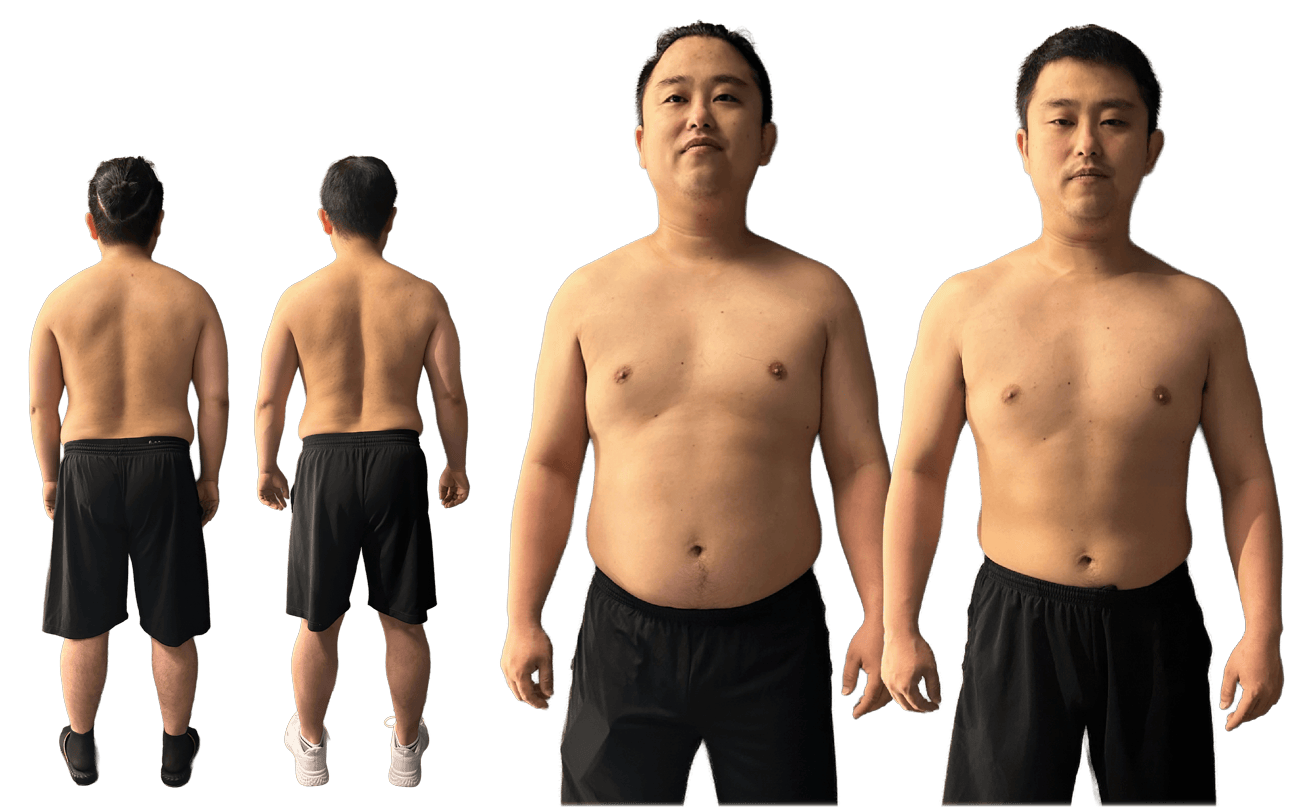 ビフォーアフター写真（男性・ダイエット 5ヶ月コース）